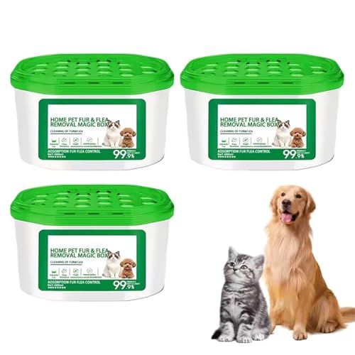 Home Pet Fur & Odor Removal Magic Box, 360° All-Around Coverage, Pet Hair Removal Magic Box for Home Indoor Areas and Pet Activity Areas(3Pcs)