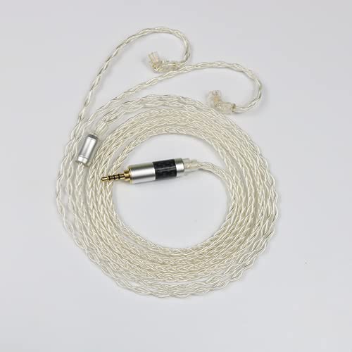 senleeor 8Core 2.5MM Silver Copper Upgrade Earphone Replacement Cable, Senleeor Silver Copper Wire for KZ ZSN Pro X EDX Pro CCA CA4 CSN, QDC IEMs(2.5MM, C Pin)