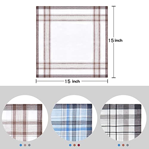 Ohuhu Handkerchiefs For Men, 100% Pure Cotton Pocket Square, Men's Handkerchiefs 12 Piece Gift Set 4 Color Hankies Perfect Gifts #TOP4