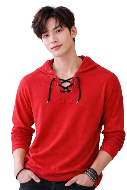 Image of Men's Cotton Blend Regular Fit Hooded Neck T-Shirt