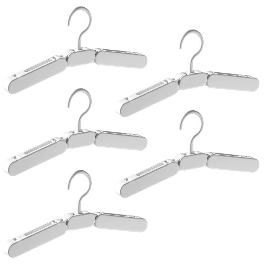 Hndhbfgrt Wardrobe Organizer 5PCS Foldable Mini Space Saving Clothes Hangers Anti-Slip Drying Rack