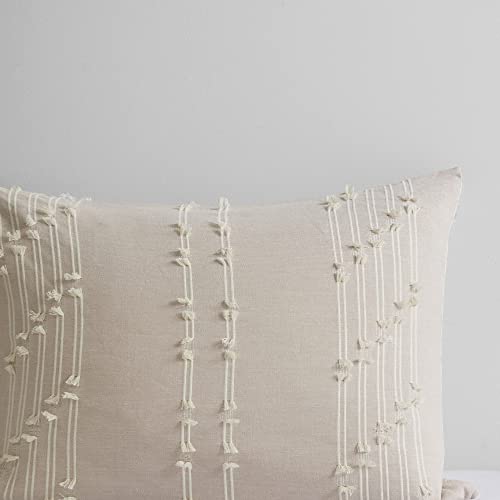 Image of INK+IVY 100% Cotton Comforter Set Trendy Stripe Textured Design, Modern Down Alternative, All Season Cozy Bedding with Matching Shams, Full /Queen, Blush Reversible Stripes