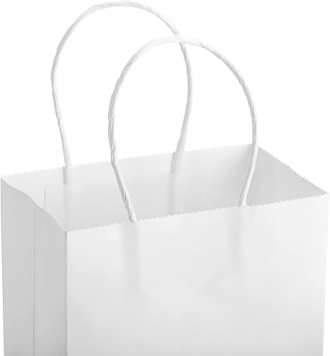 Miniatura 10 de WUWEOT Paquete de 50 bolsas de papel kraft, 5.4 x 3.3 x 13 pulgadas, bolsas reciclables de vino marrón, bolsas de regalo de papel, bolsas de envío