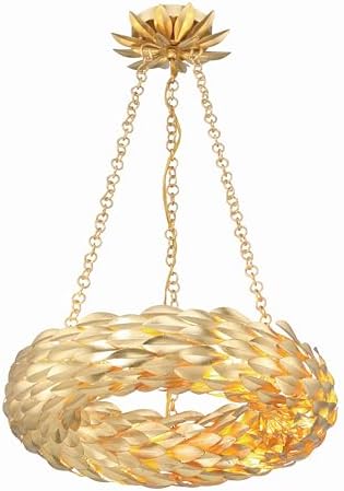 Crystorama Broche 6 Light LED Antique Gold Chandelier