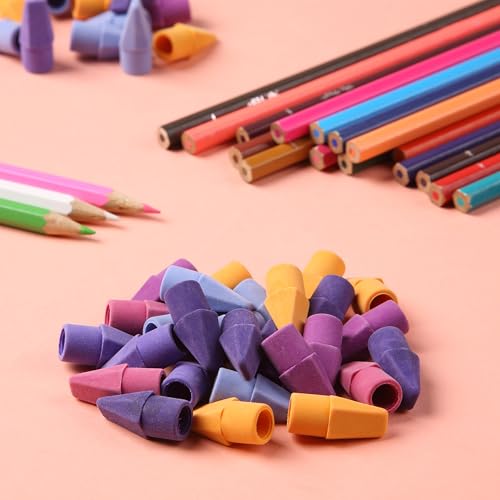 Image of Mr. Pen- Pencil Top Erasers, 120 Pack, 6 Different Twilight Pulse Colors, Latex-Free & No Smudge Pencil Eraser Tops