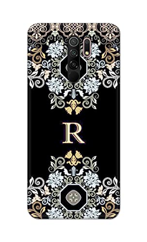 Image of PRINTFIDAA Name II Initial II Letter Floral Pattern Alphabet R Printed Designer Hard Back Case Cover for Xiaomi Redmi 9 Prime /Xiaomi Poco M2 / Xiaomi Poco M2 Reloaded -(TI) MVN1007