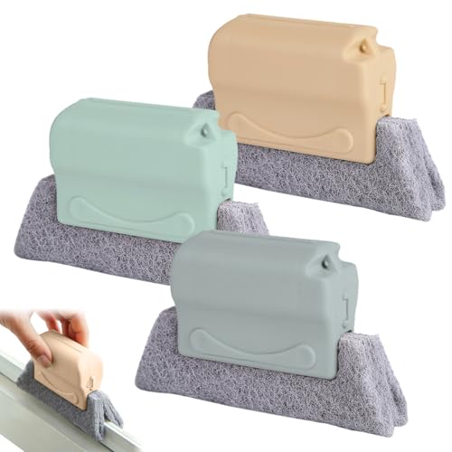 3 Piezas Limpiar Ventanas Cepillo Ranuras, Cepillo de Limpieza de Grietas de Puerta Corredera, Limpiador Guias Ventanas, Herramientas de Limpieza de Ranuras para Ventana Puertas, Esquinas, Cocina
