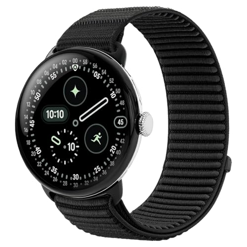 BandRain Nylon Loop Sport Bands Compatible with Google Pixel Watch 4/3/2/1 45mm 41mm Band Upgraded All-Steel Connector Soft Breathable Braided Replacement Straps for Women Men