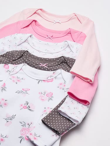 Hudson Baby Unisex Baby Cotton Long-Sleeve Bodysuits, Basic Pink Floral, 3-6 Months Us #TOP1