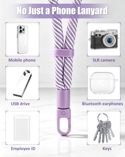 Image of VVAAGG Phone Lanyard, Phone Wrist Strap for Case, Hand Wrist Strap 2 Pack | Adjustable Cell Phone Lanyard, Self-Locking 2-Color Braided Phone Strap, Anti-Lost Wristlet Lanyard with Tether Tabs
