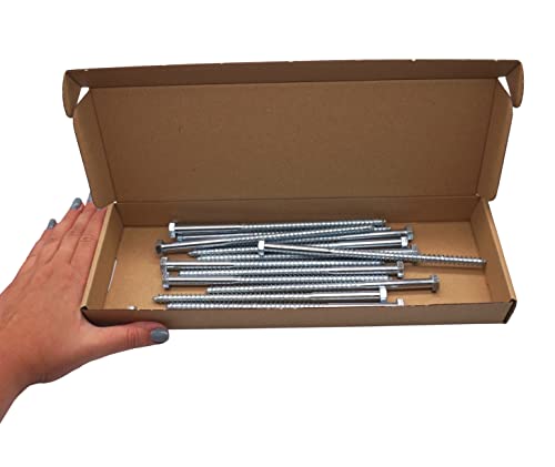 SKIR'CO (15 pcs) DIN 571 Zinc Plated Steel Hexagon Head Wood Screws M8 x 180 mm, Coach Screws, Hex Screw, Lag Bolts - Image 4