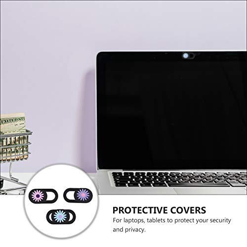 PIXNOR 3Pcs Tampa da Webcam Do Computador Crisântemo Girassol Padrão Câmera Slide Blocker Privacidad