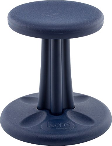 Image of Kore Kids Wobble Stool, Flexible Seating, Ages 6-7, 14in, Dark Blue | Wiggle chair for classroom and home boosts focus, improves posture, and provides an energy outlet; anti-tip base; Made in USA