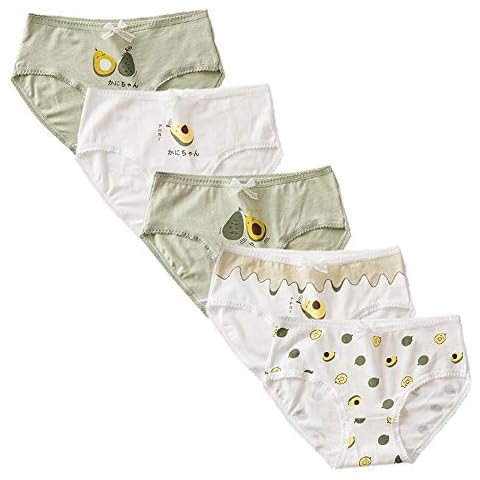 RosaObsta Big Girls Knickers Panties Underwear Hipster Bikini Briefs Lingerie Pattern Soft Fruit Avocado Pattern Green Cover