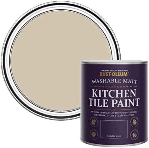 Rust-Oleum White water resistant Kitchen Tile Paint in Matt Finish - Chalk White 750ml