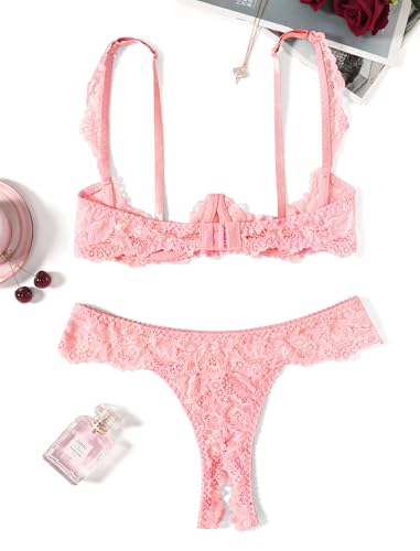 Image of Avidlove Sexy Lingerie Set for Women Lace Bra and Panty Sets Underwire Push Up Lace Lingerie Set XS-XXL