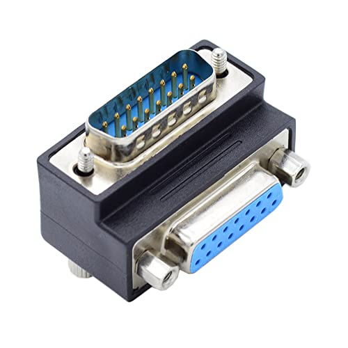 Adaptador Conector DB Ángulo 90° Macho a Hembra 15 pines miniatura 1