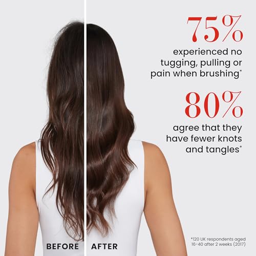 Image of Tangle Teezer x Devil Wears Prada Detangler Mini Hair Brush, Red Metallic | Patented two-tier, regular-flex teeth reduce breakage & split ends on wet or dry hair; limited-edition hairbrush for all ages