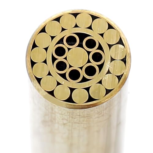 Mosaic Pin - (0.312 (5/16) Inch Diameter) - (919BBBBB) - (Brass Outer Material)(Brass Inner Material) - Decorative Knife Handle Pins and Rods for Fixed Blade Knives