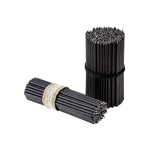 Danilovo Beeswax Taper Candles (Black) - Ritual Candles, Orthodox Church Candle Tapers for Prayer, Decor, Christmas - Tall, Bendable, N100, Height 16,5 cm, Ø 5,7 mm (150 pcs - 600 g) Cover