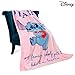 Disney Stitch Throw Blanket Soft Fleece Blanket Bedroom Accessories 59 x 51” (Pink Stitch)