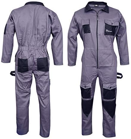 NORMAN Grey Men's Coveralls Boiler Suit Overalls For Warehouse Mechanics Work wears