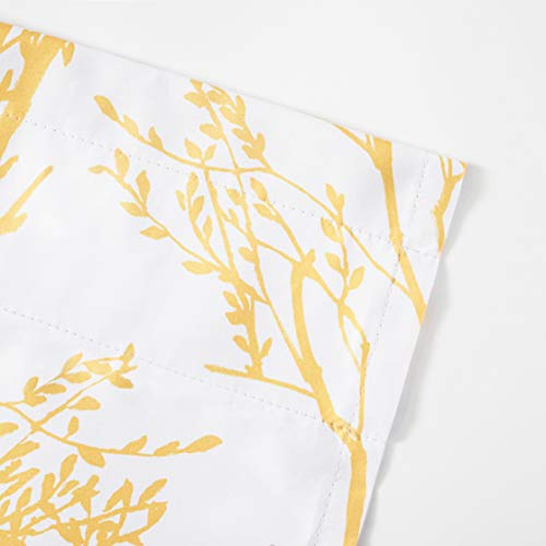 Driftaway Tree Branch Abstract Ink Printing Lined Thermal Insulated Window Curtain Valance Rod Pocket 52 Inch By 18 Inch Plus 2 Inch Header Yellow #TOP2
