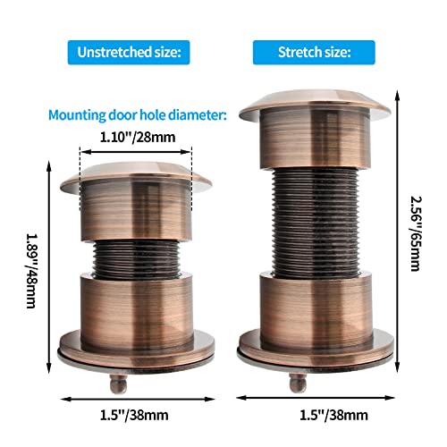 Cionyce Safety Door Viewer Peephole, 220-Degree Door Viewer Large Front Door Peepholes With Heavy Duty Privacy Cover For 1.89"-2.56" Doors, Brushed Oil Rubbed Bronze Peep Holes For Home Office #TOP1