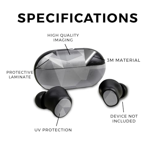 Image of Skin Compatible with Beats Solo Buds - Gray Polygon - Premium 3M Vinyl Protective Wrap Decal Cover - Easy to Apply | Crafted in The USA by MightySkins