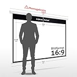 ESMART Economy EXM Motor-Leinwand 200 x 113 cm (90″) | Format 16:9 | Fernbedienung | Heimkino elektrische Beamer Projektionsleinwand Motor Leinwand LCD - 2