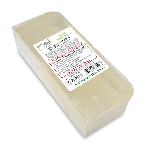 Primal Elements Aloe Soap Base - Moisturizing Melt and Pour Glycerin Soap Base for Crafting and Soap Making Easy to Cut - 5 Pound