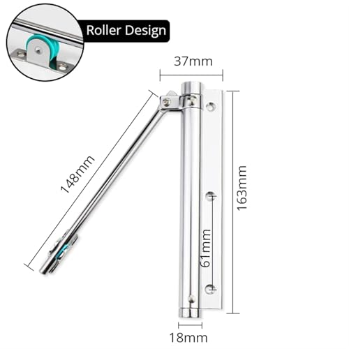 Ferme-porte en alliage d'aluminium NAIERDI robuste finition chrome - 3
