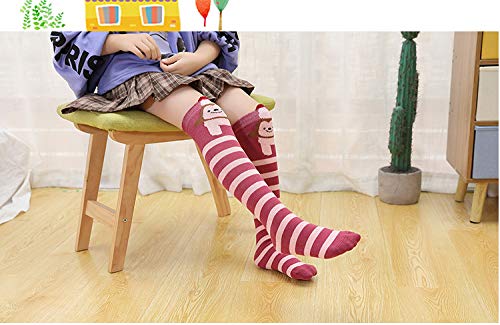 Lumsinker 4 Paia Cartoni Alti al Ginocchio Ragazze...