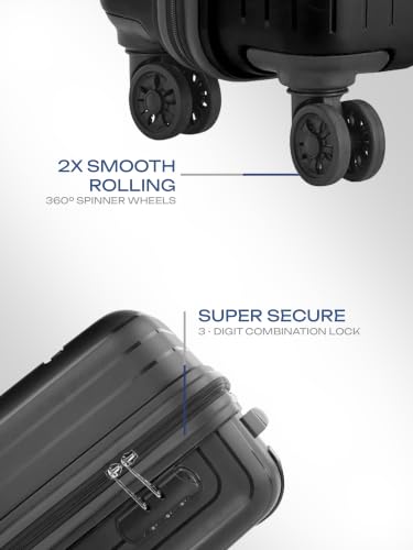 Image of Safari Xylo 8 Wheels Medium 66cm Trolley Bag Hard Case Polypropylene 360 Degree Wheeling System Luggage,Recessed Lock, Trolley Bags for Travel, Suitcase for Travel, Black