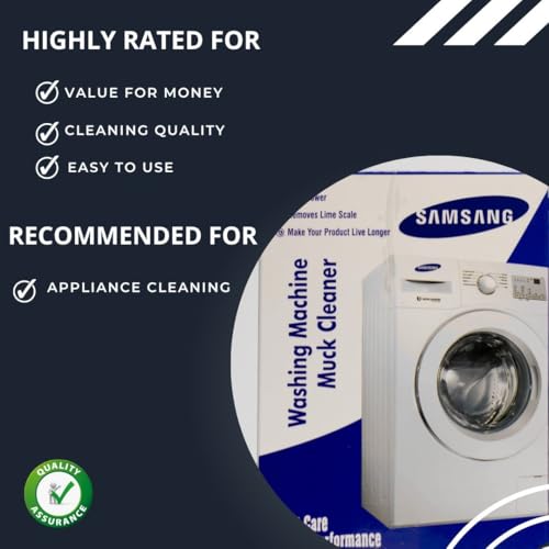 Image of Quick Washing Machine Descale Cleaning Powder Compatible For All Samsung-Front Load & Top Load Washers - 100 GM X 4 Pack, Effective Drum Cleaner & Descaling Solution inch