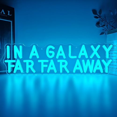 Jeanchrl In A Galaxy Neon Sign Star Movie LED Sign for Game Room Bedroom Adjustable in A Long Time Ago A Galaxy Far Far Away Neon Wall Art for Fans Christmas Holiday Gifts