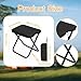Lljsszr Camping Stool Adults Folding 130 kg Load Bearing Fishing Stool x Shaped Frame for Backpacking BBQ Traveling Backyard Queuing, Black