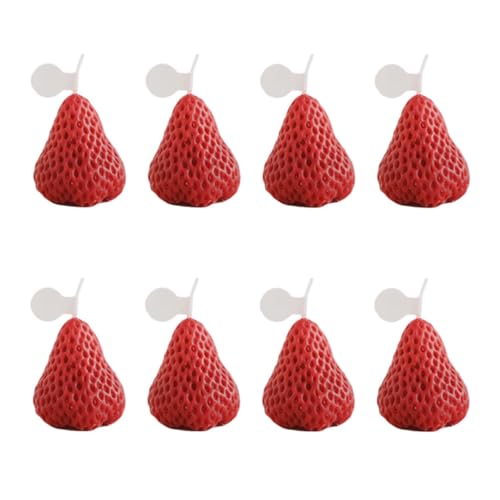TOVINANNA Pack de 8 Velas Aromáticas Decorativas Aroma a Fresa, Parafina Segura y Creativa, Ideales para Oficina y Hotel en Celebraciones Obsequios