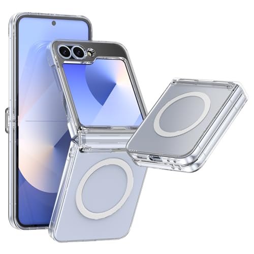 Coque Samsung Galaxy Z Flip 5 transparente avec anneau de charge sans fil