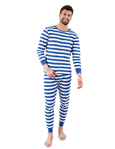 Leveret Mens Stripes Pajamas 2 Piece Pajamas 100% Cotton Christmas styles (Size X-Small-XX-Large)