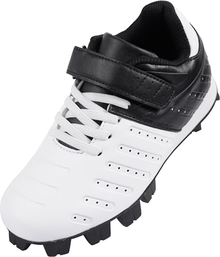 Sooneeya Softball Cleats for Boys Girls Athletic Youth Lightweight Running Baseball Shoes Black Size 13 M US Little Kid