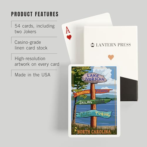 Baraja de cartas Lantern Press Lake Norman, tamaño póker, 52 cartas miniatura 3