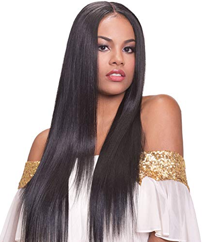 100% Human Hair Blend Weave Mix Dominican13x6 STRAIGHT 20"/22"/24"”+ with EAR to EAR Lace Closure (13”X6”) (TT30)