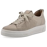 WHITE MOUNTAIN Women's Uncut Knit Lace-Up Sneaker, Taupe/Fabric, 6.5 M