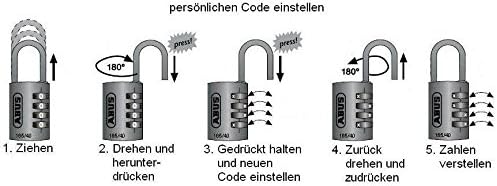 ABUS 20128 Brass Combination Lock 165/40 SB, Size: 40 mm