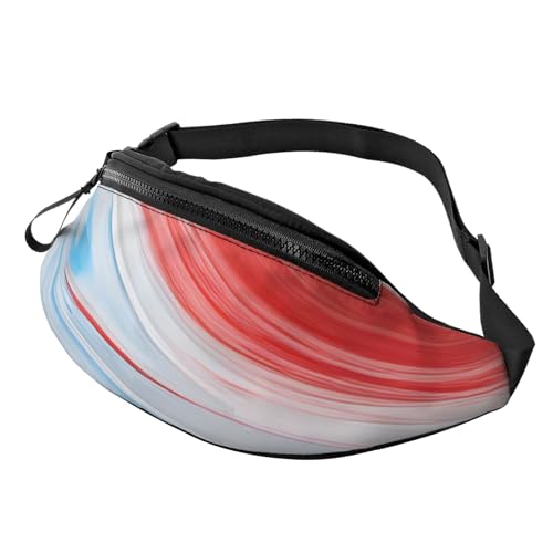 Bauchtasche in Rot, Weiß und Blau, große modische Bauchtasche für Damen und Herren, sichere Reißverschlusstaschen, verstellbare Hüfttaschen für Reisen, Party, Sport, Laufen, Wandern, den täglichen