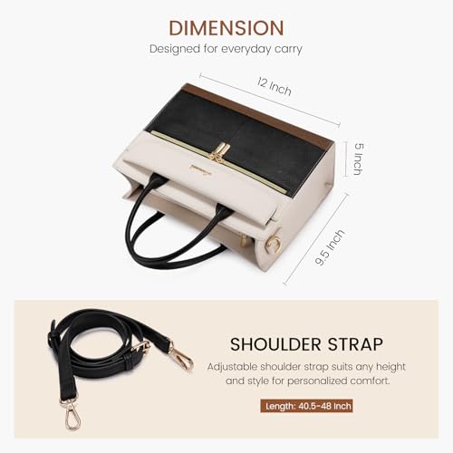 Bolso de cuero negro Satchel para mujer miniatura 6