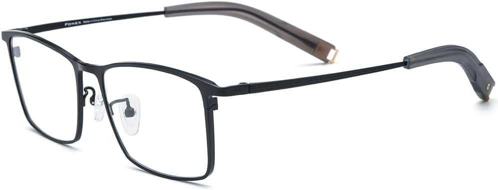 Pure Titanium Glasses Frame Men Square Eyeglasses Optical Eyewear F8827 85874 Black Clear image 7 of 8 B0F4874QHJ
