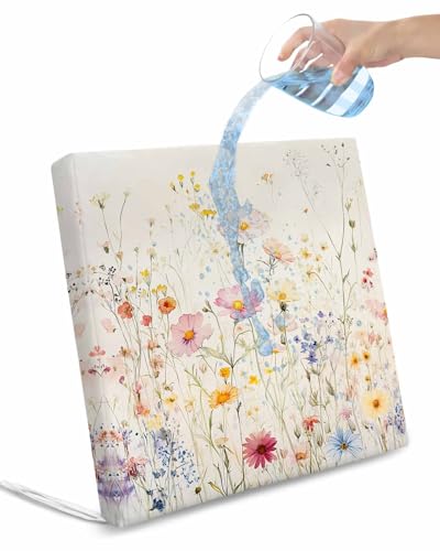 2 Pack Beige Floral Spring Waterproof Cushion Covers with Ties, Outdoor Patio Chaise Lounge Chair Seat Cushion Slip Covers Replacement(Only Cover) Vintage Farmhouse Botanical 22