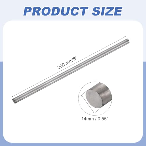 QUARKZMAN Titanium Rundstab 0 55 Zoll Durchmesser(14mm) 8 Zoll Länge GR2 Metall Massiv TA2 Titanium Rundstab Stange Für Modellflugzeug Auto Schiff DIY Basteln